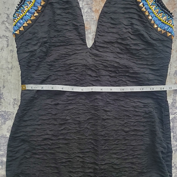 Beyonce for H&M Black Beaded embellished bodycon dress - Size Medium - Picture 4 of 16